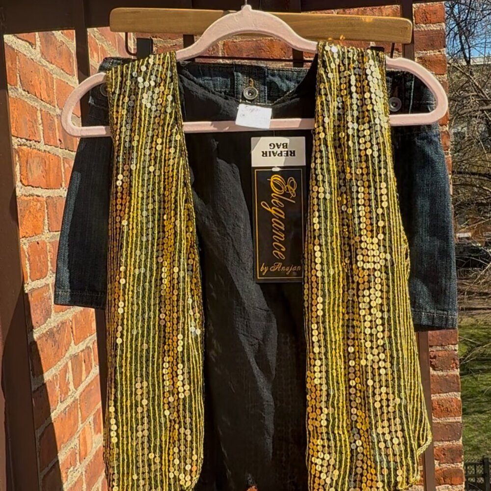 VINTAGE 1980'S SILK RHINESTONE VEST